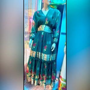 Ethiopian traditional dress with matching Scarf/full Netela, New